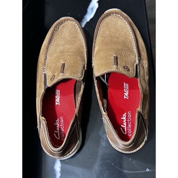 Clarks Other - Clarks Gorwin Step Leather Men Shoes Loafer 8M TAC System Ortholite Eva Preppy
